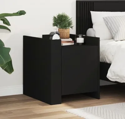 Produktbild von vidaXL Nachttisch Schwarz 45x50x50 cm Holzwerkstoff
