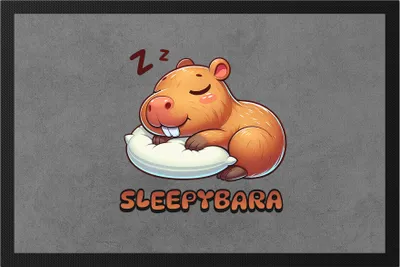 Produktbild von Sleepybara Fußmatte Schlafen Capybara Wasserschwein Fans Schlafmütze Langschläfer