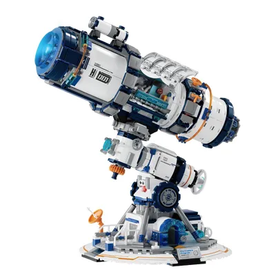 Produktbild von Teleskop Bausteine Set mit Lichtern, Weltraumteleskop Klemmbausteine Bausätze Spielzeug für Zimmer Dekor Sammlung, Geschenk für Erwachsene Jungen