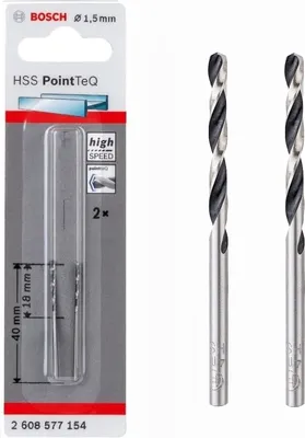 Produktbild von Bosch  Professionel HSS- PointTeQ Ø 1,5 x 18 x 40  mm 2 Stk.Metallbohrer