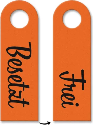 Produktbild von Besetzt oder Frei Türhänger in Orange für die Toilettentüre Toilette Klopapier
