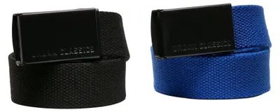Immagine prodotto di Urban Classics - Set di 2 cinture in tela, modello TN287 (taglia unica), colore nero/blu