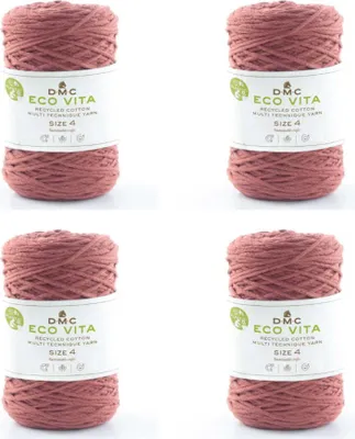Produktbild von 4x DMC Eco Vita-4 – Baumwollgarn (4 mm) aus 80 % recycelter Baumwolle & 20 % Polyester (Color 105)