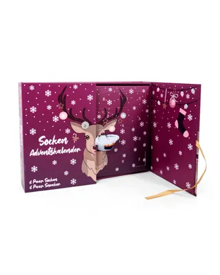Produktbild von Socken Adventskalender mit Klappbox u Schleife : 35-41