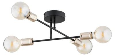 Immagine prodotto di Lampada da soffitto ESTENA nero-oro 4xE27x15W in metallo, dimensioni: 17x41x51 cm, IP20, Alfa