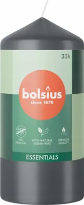 Obrázok produktu pre Bolsius sivá stĺpová sviečka 120/58 mm
