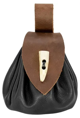 Produktbild von Leder Gürtelbeutel mit Hornknauf - Schwarz