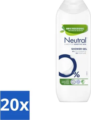 Obrázek produktu pro Neutrální - sprchový gel - citlivá pokožka - bez vůně - 250 ml - hodnotné balení - 20 kusů
