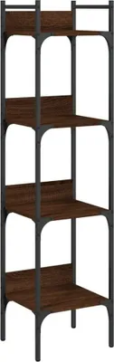 Produktbild von Bücherregal 4 Böden Braun Eichen-Optik 35x30x138,5 cm