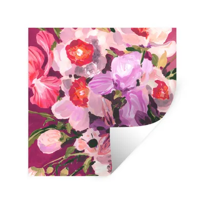 Produktbild von MuchoWow® Wandtattoo Wandsticker Wandaufkleber Rosa - Orchidee - Blumen - Botanisch 100x100 cm Selbstklebend und Repositionierbar - Wierderverwendbar - Selbstklebend