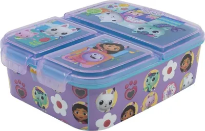 Produktbild von Gabby´s Dollhouse Kinder Brotdose – Lunchbox mit 3 Fächern & tollem Design
