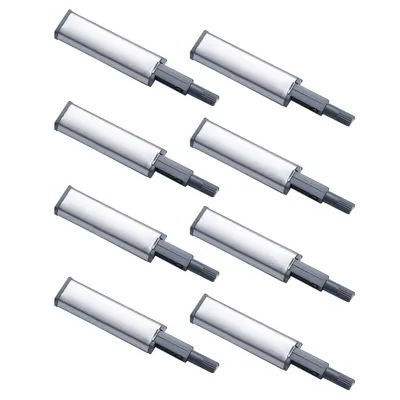A set of eight magnetic door latches arranged in a grid on a white background.