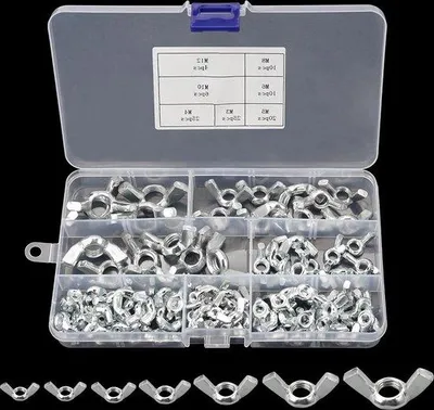 Immagine prodotto di Set di viti in acciaio inossidabile M3-M12, 100 pezzi, argento, viti ad alette