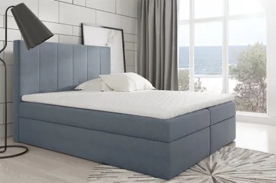 Produktbild von Boxspringbett Schlafzimmerbett MARIBEL 180x200cm Stoff Grau