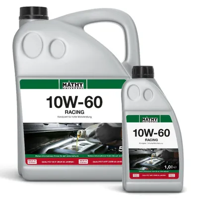 Produktbild von MATHY SAE 10W-60 Racing 5,0 l + 1,0 l - Vollsynthetisches Motoröl
