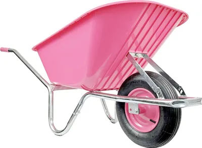 Produktbild von Matrix Schubkarre 100l 250kg Luftrad Kunststoffwanne Pink Rahmen verzinkt
