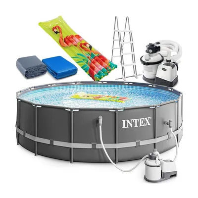 Produktbild von INTEX 26326GN - Ultra XTR FramePool-Set (488x122cm) + Luftmatratze