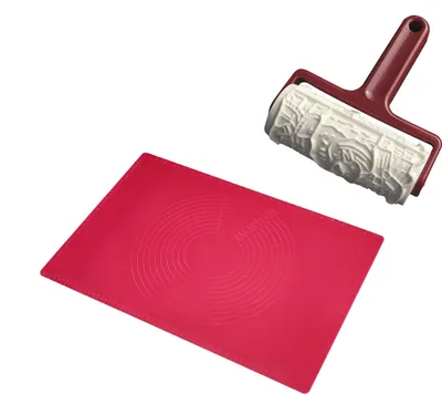 Produktbild von Westmark Backzubehör Set Spekulatiuswalze Teigmatte Teigrolle Backset Kekse