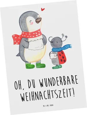 Produktbild von Mr. & Mrs. Panda Postkarte Smörle Winterzeit - Weiß - Geschenk, Weihnachten, Grüße, Weihnachtsgruß, Postkarten, Fotokarte, Weihnachtszeit, Ansichtskarten, Ansichtskarte