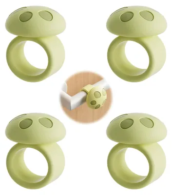 Image de Lot de 4 pièces en silicone blanc pour poignées de porte, butoirs de porte, protections hautement élastiques pour poignées de porte, poignées de porte et de fenêtre.
