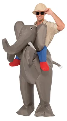 Produktbild von AirSuit® Aufblasbares Kostüm Elefant | Ausgefallenes Auflbaskostüm | | Größe Erwachsene 160 bis 190cm | Polyester | Angenehm tragbar | Resistent | Mit Aufblassystem | OriginalCup®