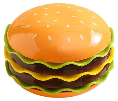Produktbild von 5/7-teiliges Dip-Geschirr-Set, Hamburger-förmig, Salat- und Dessertteller, Knochen-Entsorgungsschüssel, Gewürzschalen, Cartoon-Geschirr für Partys