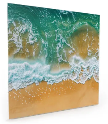 Produktbild von Küchenrückwand Spritzschutz Glas mit Motiv Meeresbrandung 40 x 40 cm