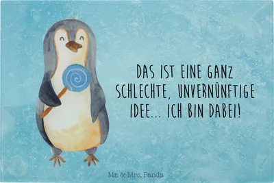 Produktbild von Mr. & Mrs. Panda Schneidebrett Pinguin Lolli - Eisblau - Geschenk, Servierplatte, Unvernünftig, Vesperplatte, Hackbrett, Blödsinn, Süßigkeiten, vesperbrett, Spruch