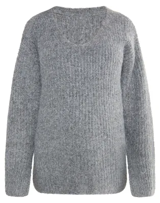 Produktbild von minya damen strickpullover - grau melange, M/L
