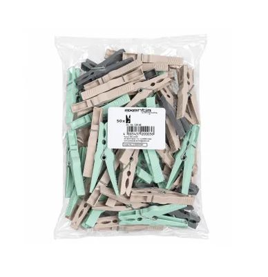 Image de 50 pinces à linge en plastique, pour corde à linge et étendoir à linge