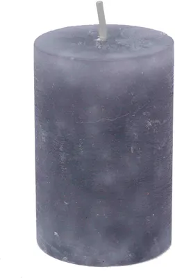Produktbild von Stumpenkerze trendig grau durchgefärbt aus Paraffin Höhe 8cm