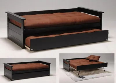 Produktbild von AUSZIEHBETT TOLEDE mit Bettschublade/ Bett 2x90x190 - Schwarz