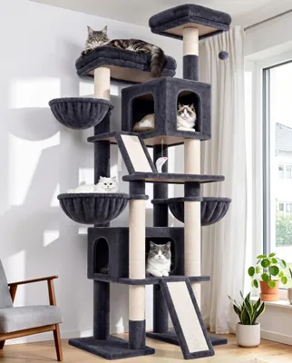 Produktbild von XXL Katzenbaum für große Katzen mit Kratzsäule und Schlafhäusern