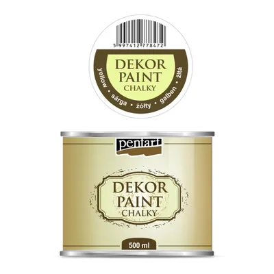 Obrázok produktu pre PENTART Dekoratívna farba Kriedová, 500 ml, žltá