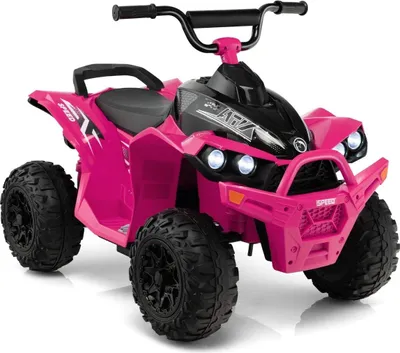 Image de Quad électrique pour enfants 12V avec vitesse et vitesse de 2,2/4,3 KM/H. Cor, musique et amp; Feux LED quad électrique rose