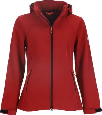 Produktbild von Blue Wave Damen Softshelljacke Maite mit abnehmbarer Kapuze - Jacke winddicht und atmungsaktiv in Granat Rot Größe 52