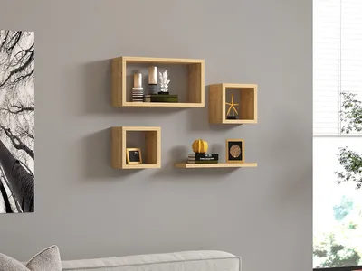 Produktbild von Skye Decor, Babi - Sapphire Oak, Wandregal, Saphireiche, 100 % MELAMINBESCHICHTETE SPANPLATTEN, 24 x 15 x 44 cm