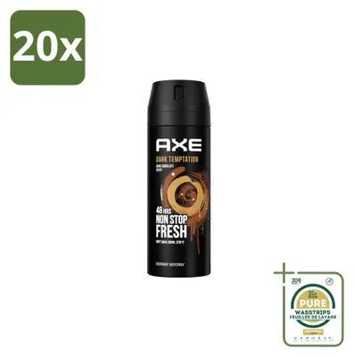 Productafbeelding van 20 x Axe Deodorant Spray Dark Temptation 150 ml - Voorraadpakket - 20 stuks