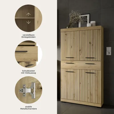Produktbild von Midischrank SCOUT (B/H/T: ca. 74/141/31 cm) in Evoak Oak Nachbildung/-