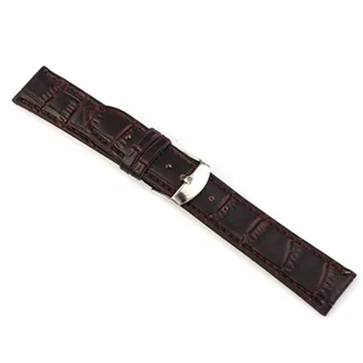 Produktbild von 18/20/22mm Luxus Kunstleder Schnalle Lug Armbanduhr Band Ersatzarmband-Schwarz,20mm