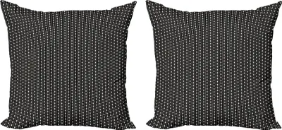 Zdjęcie produktu dla Zestaw poszewek na poduszki ABAKUHAUS Art Deco (2 szt.), minimalistyczny monochromatyczny wzór z dużymi, małymi plamkami na ciemnym tle, 50 x 50 cm, kolor szary i kość słoniowa