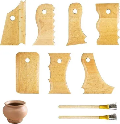 Produktbild von Töpferwerkzeug Set - Neun Teile für Keramikgestaltung - 17 x 131 x 4 cm
