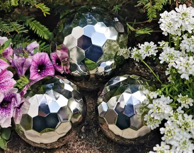 Produktbild von Dekokugel Diamond 3er Set 20-15-15 cm Edelstahl poliert Kugel Dekorationskugel