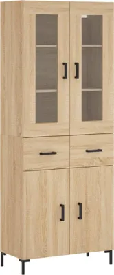 Imagen del producto de Aparador alto madera contrachapada color roble 69,5x34x180 cm