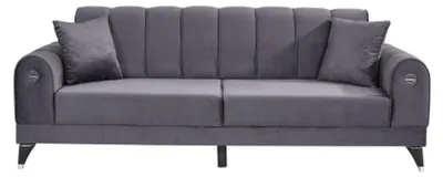 Produktbild von Designer 3 Sitzer Sofa Luxus Holz Möbel Textil Polstermöbel Couch Stoff