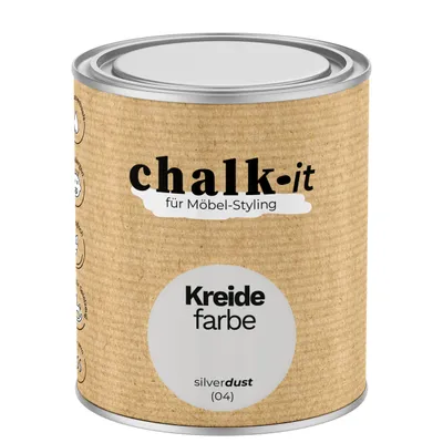 Produktbild von Kreidefarbe Chalk-it (04) Silver Dust 0,75L Shaby Chic Möbel Holzlack Natur Vintage Möbellack