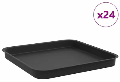 Produktbild von Eleganten-Stil Quadratisches Blumentablett 24 pcs - CLORIS - moderne Design - Schwarz 21x21x2 cm - Beete - Möbel26