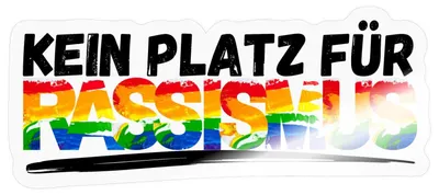 Produktbild von Spreadshirt Kein Platz Für Rassismus Bunt Sticker Aufkleber, 10 x 10 cm, Transparent glänzend
