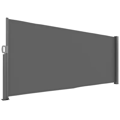 Zdjęcie produktu dla Wysuwana markiza boczna Outsunny nieprzezroczysta osłona prywatności z powłoką wspornika ściennego markiza boczna markiza ścienna parawan 300x140cm
