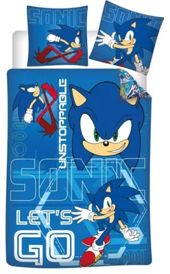 Produktbild von Sonic Bettbezug Lets Go -  Blau - 65 X 65 cm PolyBaumwolle